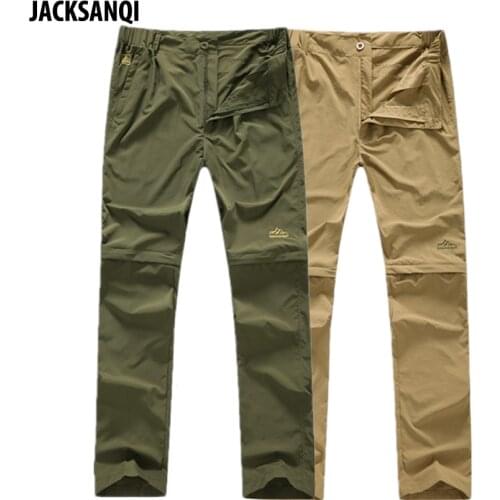 JACKSANQI New Mens Removable Camping Hiking Pants Men Summer Outdoor Sports Trousers Trekking Cycling Climbing Shorts 6XL RA276