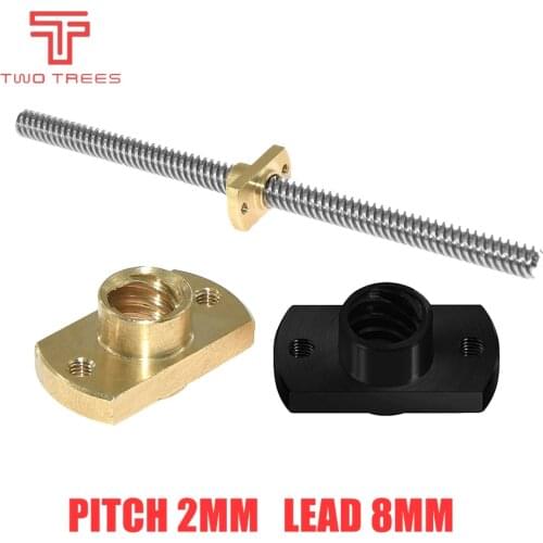 T8 lead screw nut Pitch 2mm Lead 8mm Brass T8x8mm Flange Lead Screw Nut for CNC Parts Ender 3 CR10 3D Printer Accessories