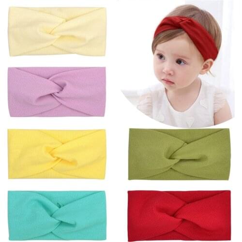Spring Autumn Fashion Knitted Baby Headbands Baby Hair Accessories Solid Soft Elastic Newborn Baby Girl Boy Turban Headdress