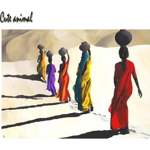 Needlework Diamond embroidery African Woman Walking in Desert 5d diy full round square drill diy diamond painting cross stitch