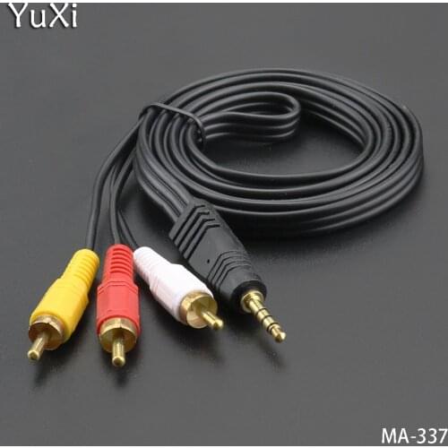 YuXi 4-section 3.5-turn-3rca public 3.5-turn-3 lotus audio cable network box video cable for Speaker TV Box CD DVD Player