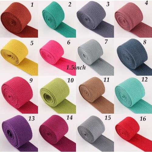 5 yards*38mm Cotton Webbing Canvas Webbing Backpack Strap Fabric webbing Handbag Strap Webbing Bag strap