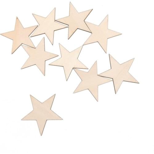 1000pcs/lot Blank unfinished wooden pentagram crafts supplies laser cut rustic wood wedding rings ornaments 10mm 171167