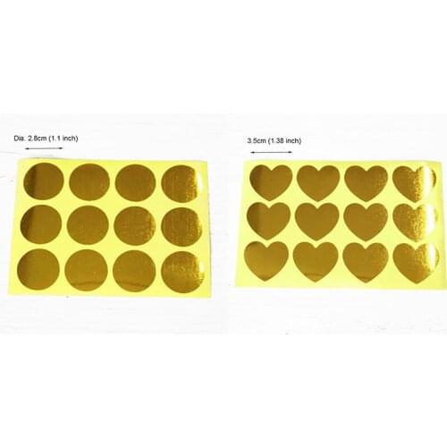 120pcs Golden Round Heart Sealing Sticker Paper Sticker Heart Party Gift Packing Sticker Cake Baking DIY Handmade Labels
