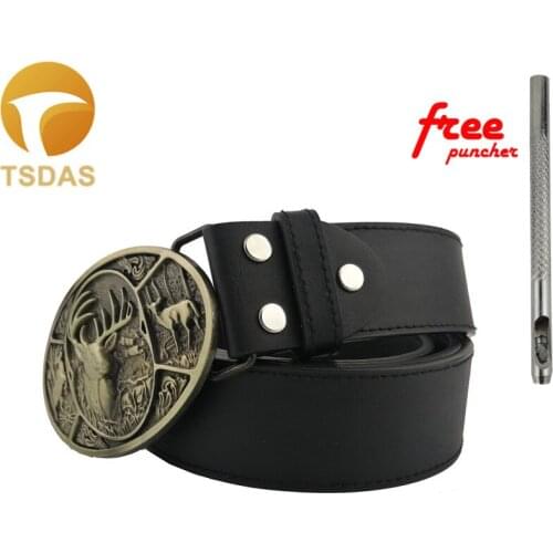 3D Deer Belt Buckle With 84*62mm Oval Metal Belt Buckle Head Mens Womens Jeans accessories For 4cm Wide Belt