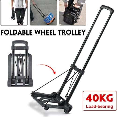 40kg Heavy Duty Foldable Hand Truck Wheel Trolley Portable Home Use Folding Transport Trolley Shopping Trolley Barrow Cart