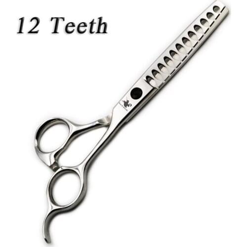 6 Inch Professional Pet Scissors Thinning Scissors Set Salon Barber Pet Shears 12 Teeth Personality Style