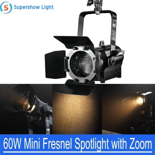 60Watt Photography Camera Studio Video Film Television 2in1 Mini 60W LED Fresnel Spot Light With Zoom