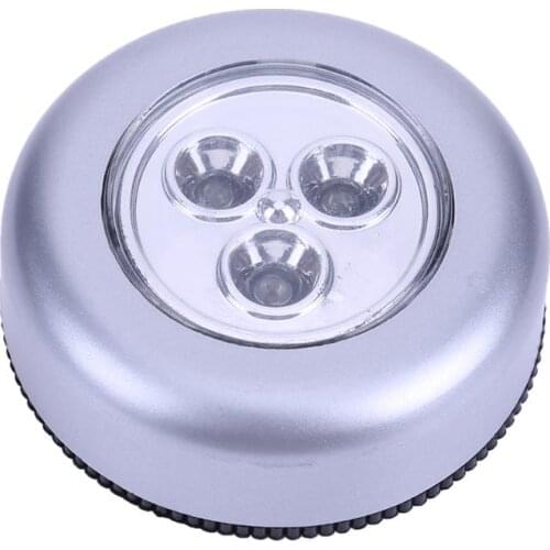 4 LED Car Emergency Touch Light Auto Interior Lamp Battery Powered Tap Push Stick Touch Round Veilleuse Night Reading Light