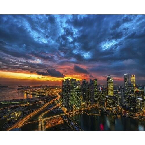 Free Shipping 3D Custom Wallpaper Photo City Scenery Night View TV Background Wall Hotel Bedroom Mural Living Room Wallpaper