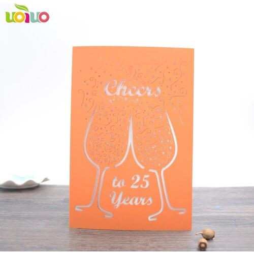 Free shipping 50set inc245 Hot Invitation Card Sample glass cheers Shape card with free logo