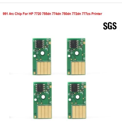 Free Shipping For HP 991 990 992 993 Auto Permanent Chip For HP 7720 755dn 774dn 750dn 772dn 777zs Printer