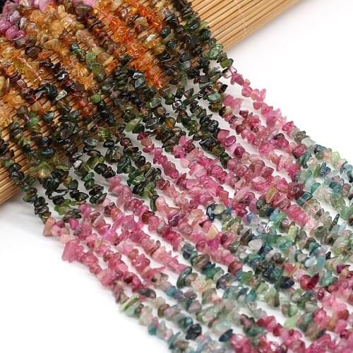 40CM Natural Gravel Stone Beads Irregular Shape Chip Colorful Agates Loose Stone Beads for Making Jewelry Necklace 3x5-4x6mm