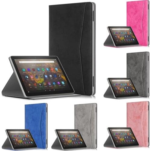 Tablet Case For Fire HD 10 Plus 2021 Tablet Protective Sleeve 10.1 Inch TPU PU Leather Case Cover Smart Tablet Stand Sleeve
