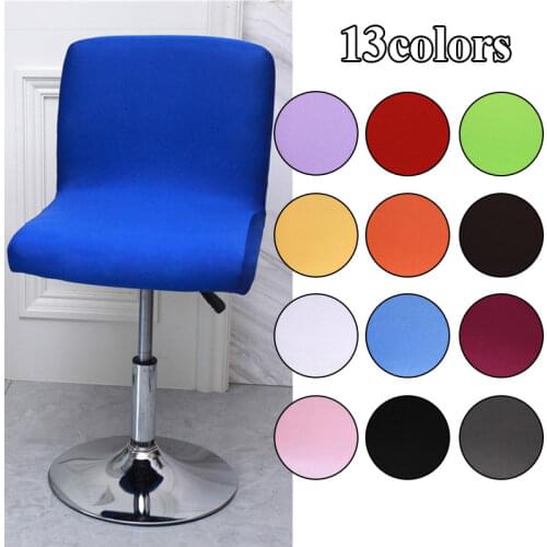 Solid Color Bar Stool Chair Cover Low Back Chair Spandex Seat Case Elastic Rotating Lift Chair Cover Dining Seat Protector 2021