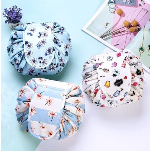 Ladies Drawstring Lazy Waterproof Foldable Handbag Portable Travel Sundries Storage Wash Beauty Personal Care Storage Bag