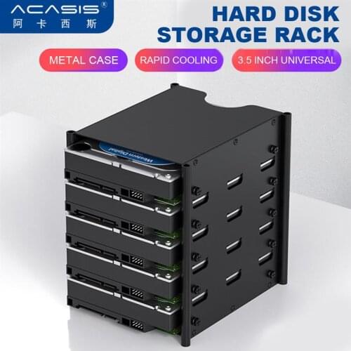 Hard Disk Rack 3.5 HDD Holder Metal Mounting Bracket 5 Layers Hard Drive Disk Expansion Storage Rack Adapter For CHIA Mining Rig
