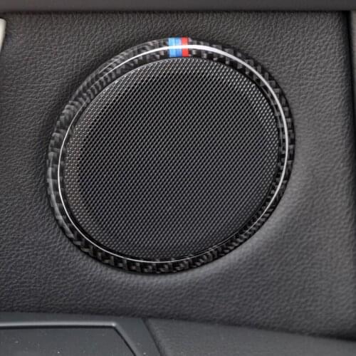 For BMW F30 320i 325i F34 3GT 3 Series 4pcs Car Styling Carbon Fiber Car Door Loudspeaker Ring Interior Trim Sticker