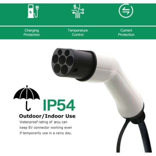 EV Charging Plug for Electric Car 32A Type 2 IEC 62196-2 Male Connector Portable EV Charger Adapter No Cable