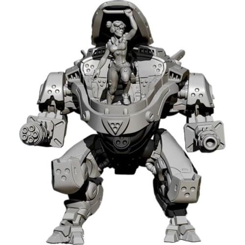 11CM Resin Figure Unpainted Model Kit Figure Collect Unassambled Unpainted Robot Warrior TD-2241