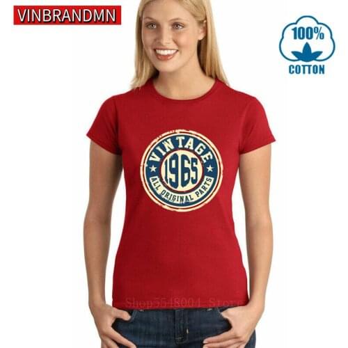 Retro Vintage 1965 T shirts 55th Birthday Mothers day gifts Idea Tee Tops Born in 1965 Women Classic 55 Years Old 1965 T-shirts