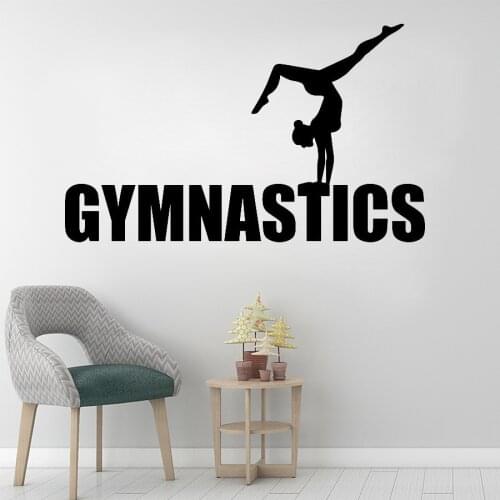 Gymnastics silhouette Wall Stickers Gymnast dance kids Living Room Bedroom use Vinyl wall Sticker for Walls Decoration Z386