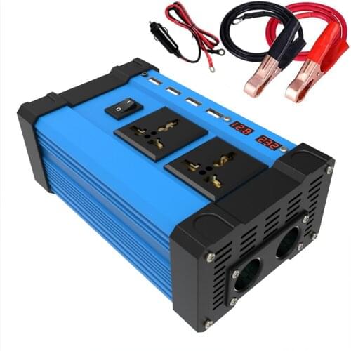 Hot sale 300 to 500W 12V DC To 110V 220V AC Car Power Inverter 4 USB Ports Fast Charging Sine Wave Converter