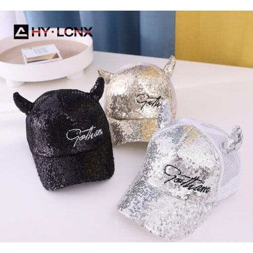 Summer New Style Children Sequin Mesh Cap Boys Fashion Letter Embroidery Caps Girls Monochrome Sunscreen Sun Baseball Caps