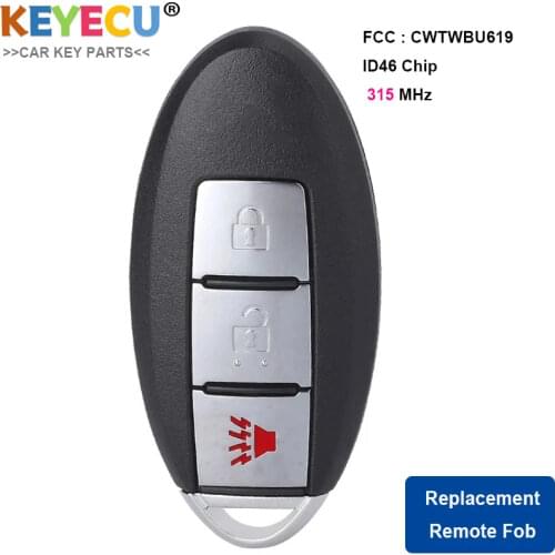 KEYECU Smart Remote Key Fob FCC ID: CWTWBU619 315MHz ID46 Chip for Infiniti FX35 FX45 2005 2006 2007 2008