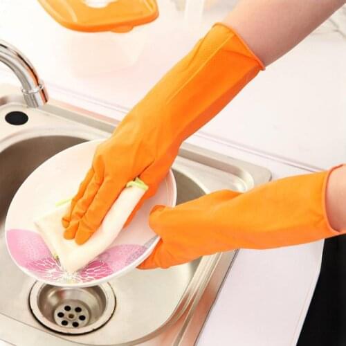Long Sleeve Kitchen Dishewashing Antiskid Gloves House Cleaning Waterproof Rubber Gloves Cleaning Tools TXTB1