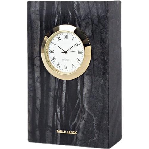 Luixury Marble Table Clock Bedside Silent Desk Clock Modern Art Bedroom Digital Watch Desktop Clocks Living Room Gift Ideas