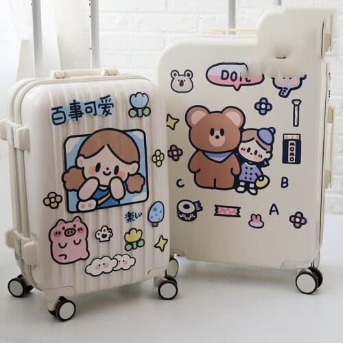 Cute Cartoon Girls And Bears Big Size Stickers For Mobile Phone Laptop Luggage Pad Case Decal Sticker