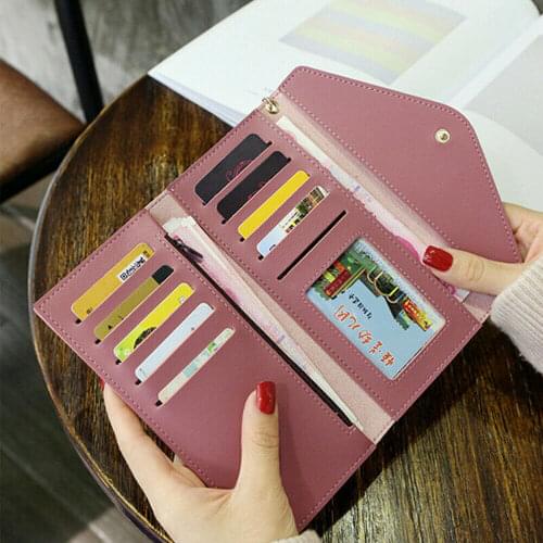 Fashion Womens Bifold Wallet Leather Clutch Card Holder Ladys Purse Long Handbag