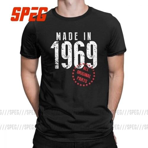 Men T Shirt Made In 1969 All Original Parts Vintage Short Sleeves 50th Birthday Tees O Neck Clothes Cotton New Arrival T-Shirts
