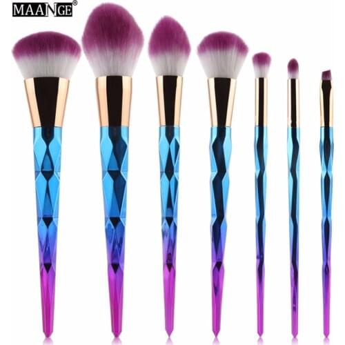 7Pcs Diamond Makeup Brushes Set Powder Foundation Eye Shadow Blush Blending Cosmetics Beauty Make Up Brush Tool Kits dfdf
