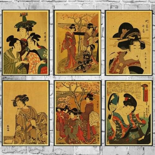 Nostalgia Japanese Retro Poster Wall Poster Bar Decor Sticker Vintage Printed Poster Home Art