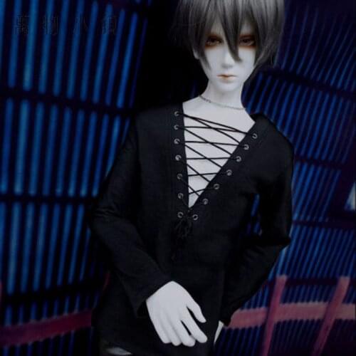 New Uncle 1/3 1/4 BJD.SD MSD Doll GRAY BLACK Long Sleeve V-neck Shirt FOR BJD DOLL Clothes