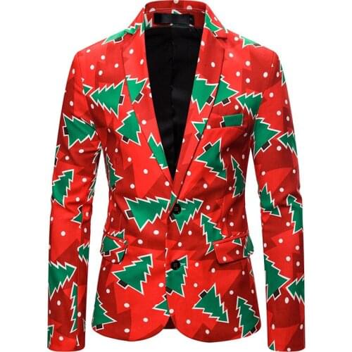 2020 New Mens Adult Christmas Costumes Blazer Xmas Party Suit Leisure Time Simplicity Fashion Trend Jacket Coat Temperament
