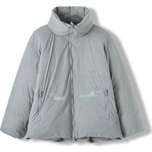 New Winter Womens White Duck Down Parkas Trendy Lady Outerwear Turtleneck Down Jackets Casual Loose Female Coats Pockets