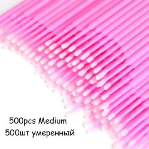500pcs Durable Micro Disposable Eyelash Extension Makeup Brushes Individual Applicators Mascara Removing Tools Cotton Swab