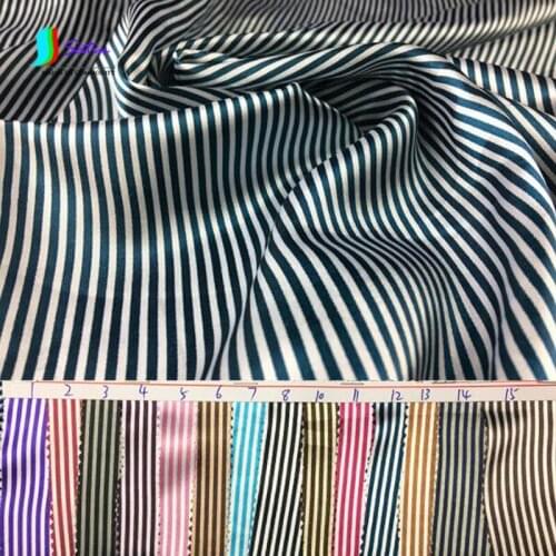 Wholesale Imitation Silk Soft Smooth Stripe Fabric DIY Pajama Skirt Shirt Headdress Dress Gecorative Packaging Fabric Cloth