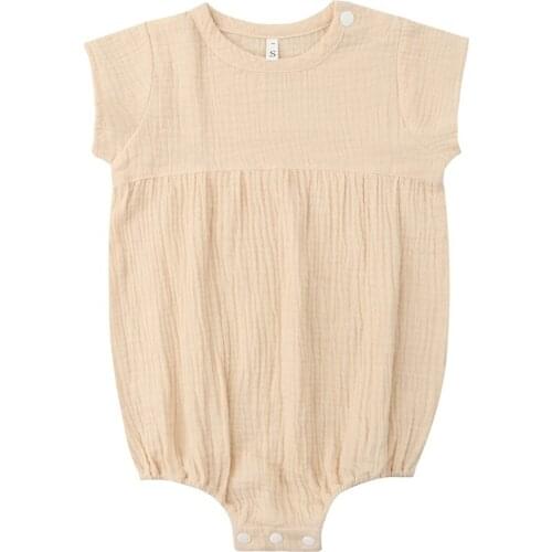 P31B Newborn Solid Color Romper Baby Short Sleeves Jumpsuit Infants Summer Clothing Clothes Outfit