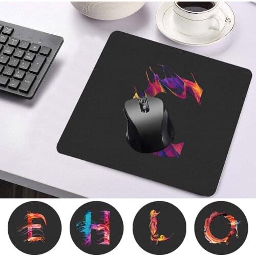 Durable PU Leather Computer Mouse-pad Anti-slip Waterproof Paint Letter Pattern Fashion Mouse Mat Portable Game Laptop Mousepad