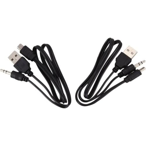USB 2.0 to Mini A Male 3.5mm Jack Plug Audio Data Cable 45cm 2 Pcs
