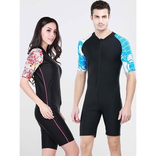 One-piece Jumpsuit 2017 Sports Skins Rash Guard Valentines Day Gifts Skinny Lycra Skins Couple Suits Wetsuit Short Sleeve and