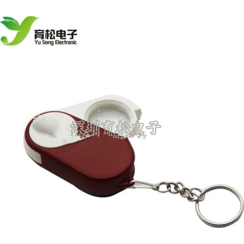 Clairvoyance Keychain type magnifying glass with white light source 10 times magnifying glass