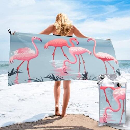 Ultralight Compact Quick Drying Towel Flamingo Microfiber Camping Hiking Hand Face Towel Outdoor Travel Kits