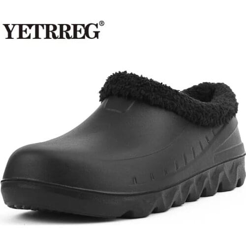 Unisex Winter Mens Rain Boots Warm Snow Boots Non-Slip Men Rain Shoes Waterproof Rain Boots Mens Water Boots Rubber Work Boots