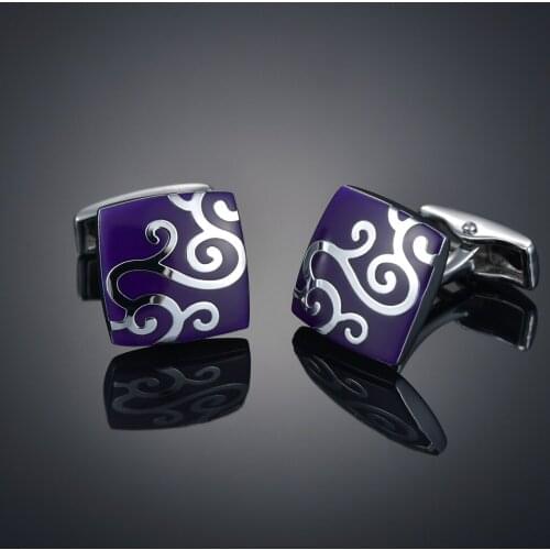 High quality French mens Cufflinks cuffs classic purple auspicious cloud temperament Cufflinks