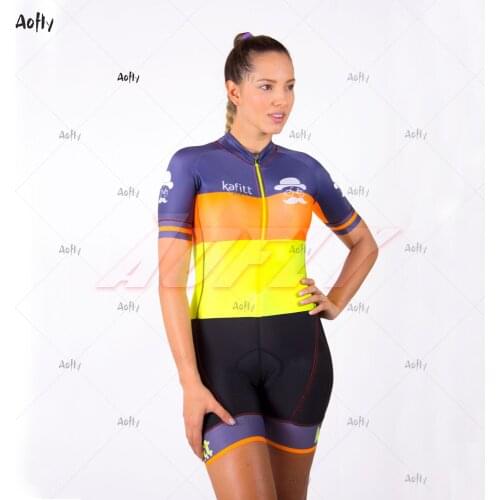 2020 KAFITT Women‘s Triathlon Cycling Clothes Skinsuit sets Macaquinho Ciclismo Feminino MTB BIKE Jersey Go Jumpsuit kits summer